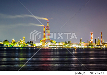 堺泉北臨海工業地帯の夜景　高石市側から 78126744