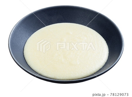 semolina from durum wheat in gray bowl isolated 78129073