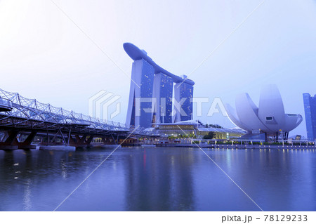 Nightscape of Singapore Marina Bay Sand in Singapore 78129233