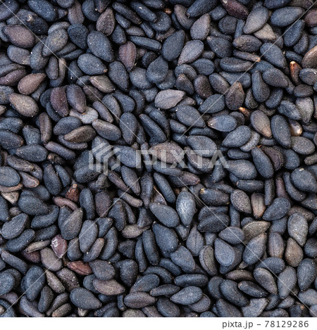 black sesame seeds close up 78129286