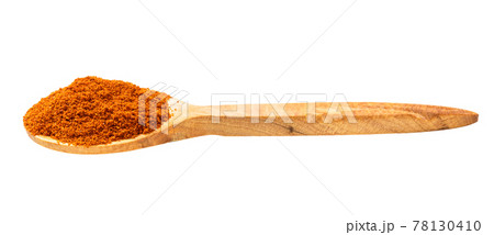 wooden spoon with chili powder from cayenne pepper wooden spoon with chili powder from cayenne pepper 78130410