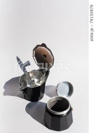 Mocha Pot coffee machine Laid on white 78130876