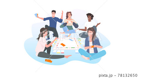 people playing monopoly board game at home mix race friends having fun leisure activity concept people playing monopoly board game at home mix race friends having fun leisure activity concept 78132650