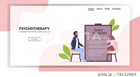 male psychotherapist consulting depressed girl patient during psychotherapy session child psychology male psychotherapist consulting depressed girl patient during psychotherapy session child psychology 78132664