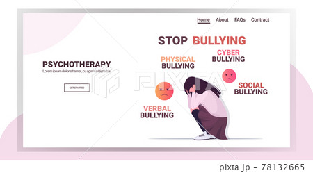 upset girl holding head violence social anxiety physical bullying psychotherapy concept horizontal upset girl holding head violence social anxiety physical bullying psychotherapy concept horizontal 78132665