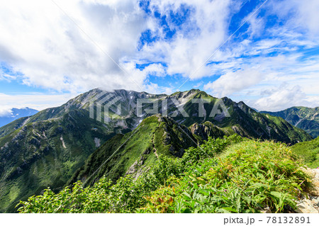 前剱中腹から見た立山の広大な山脈 78132891