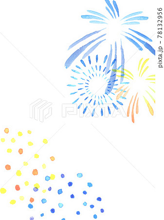 水彩で描いた花火の背景イラスト 78132956