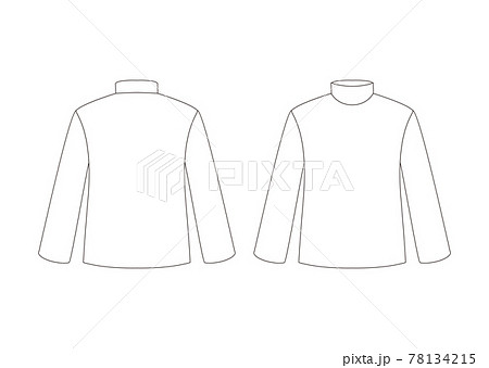 モックネック長袖 テンプレート 表裏　白 78134215