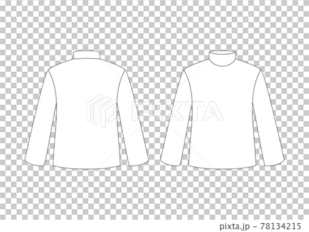 モックネック長袖 テンプレート 表裏　白 78134215