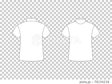 Mock neck short sleeve template front and back white 78134216