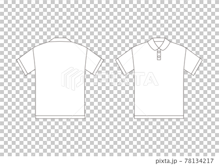 Polo shirt short sleeve template front and back white 78134217