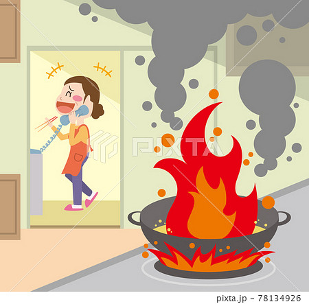 住宅　災害　火事　火災　出火原因　天ぷら油火災 78134926