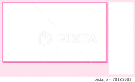 コメント テキストスペース付きの画面枠 ピンクストライプのイラスト素材