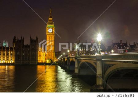 Big Ben, Parliament, Westminster bridge in London Big Ben, Parliament, Westminster bridge in London 78136891