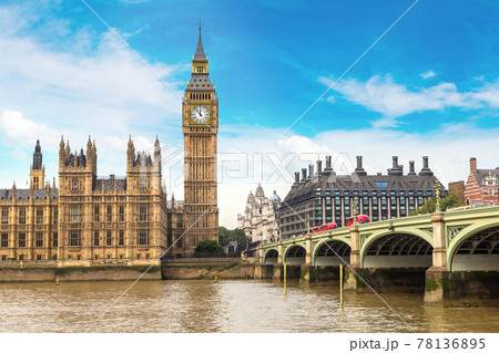 Big Ben, Parliament, Westminster bridge in London 78136895