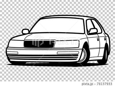Nostalgic domestic big sedan coloring picture style car illustration 78137933