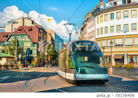 Modern tram in Strasbourg 78138406