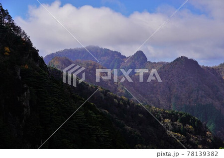 山上ヶ岳鐘掛岩からの大日岳と稲村ヶ岳 78139382