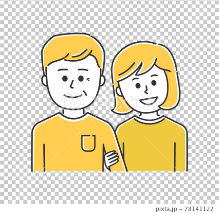 仲が良い年の差カップル・夫婦（女性が若い）イラスト素材 78141122