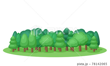 かわいい森林の風景イラスト 木のイラスト素材