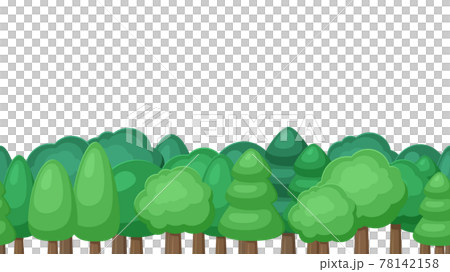 かわいい森林の風景イラスト 木の背景 シームレス 16 9のイラスト素材