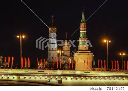 Night view of the Moscow Kremlin. 78142192