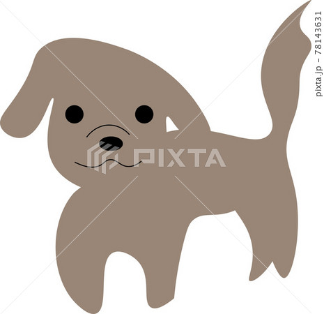 シンプルな1匹のかわいい茶色い子犬のイラスト素材 シンプルな1匹のかわいい茶色い子犬のイラスト素材