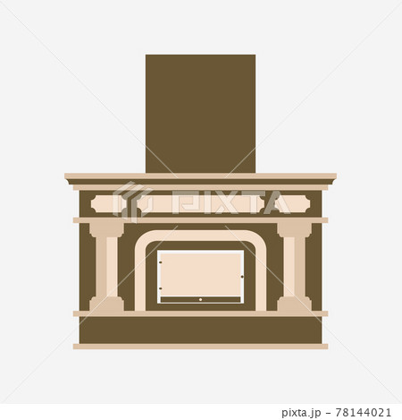 Fireplace with pilasters. Cast iron stove, furnace 78144021