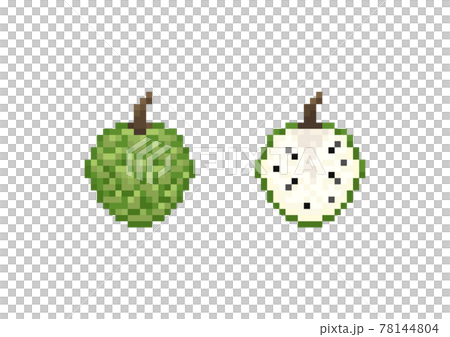 Pixel art annona custard apple vector illustration. 8 bit retro gaming pixel fruit annona custard (pond) apple icon. 78144804