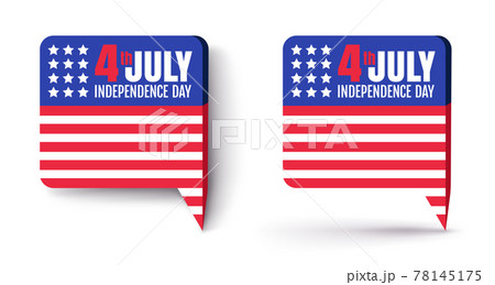Vector set icons of American flag for independence day at 4 th july. Vector set icons of American flag for independence day at 4 th july. 78145175