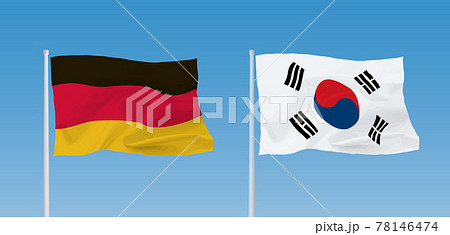 ドイツと韓国の国旗 ドイツと韓国の国旗 78146474