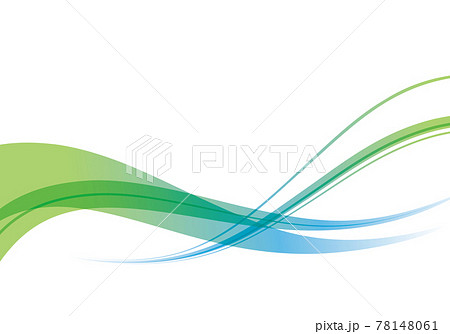 白地にシンプルな緑と水色のグラデーションの曲線の背景イメージイラスト素材のイラスト素材