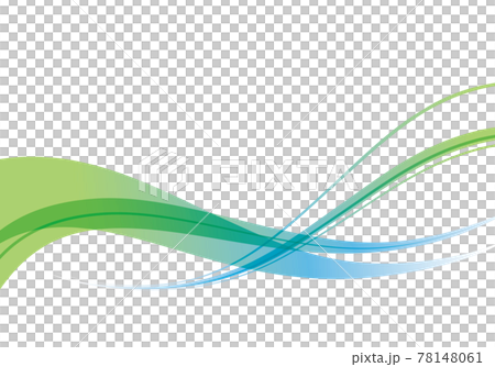 白地にシンプルな緑と水色のグラデーションの曲線の背景イメージイラスト素材のイラスト素材