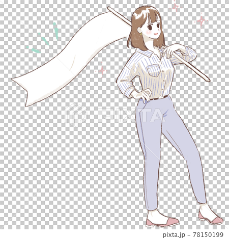 旗を掲げる女性 旗を掲げる女性 78150199
