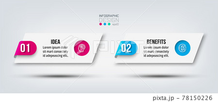 Infographic business template with step or option design. 78150226