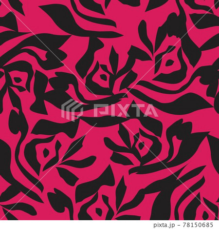 Orange Botanical Floral Seamless Pattern Background 78150685