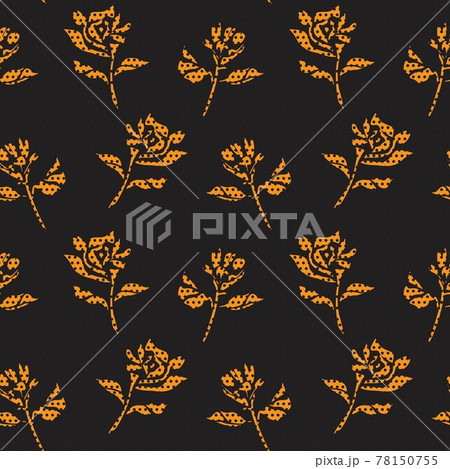Orange Botanical Floral Seamless Pattern Background Orange Botanical Floral Seamless Pattern Background 78150755