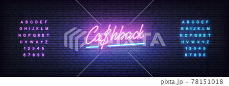 Cashback neon template. Glowing neon lettering Cashback sign 78151018