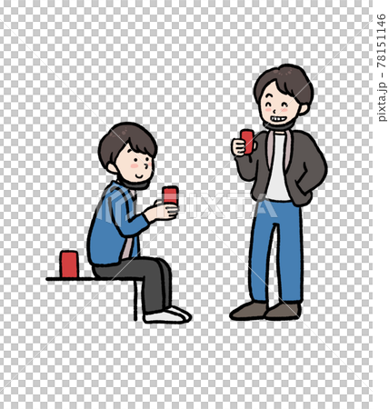Illustration of a young man drinking on the street 78151146