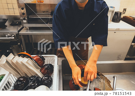 飲食店の洗い場の写真素材