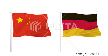 ドイツと中国の国旗 78151809