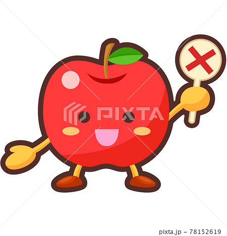 バツを出すりんごのキャラクター バツを出すりんごのキャラクター 78152619