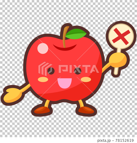 バツを出すりんごのキャラクター バツを出すりんごのキャラクター 78152619