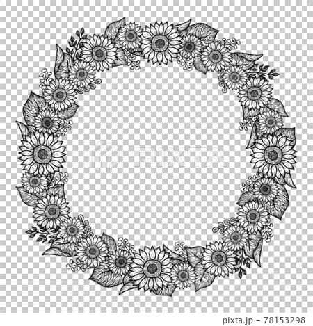 Hand-painted sunflower and botanical frame decoration material Hand-painted sunflower and botanical frame decoration material 78153298