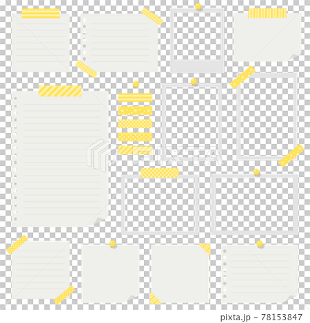 Set of note paper with masking tape and photo... - Stock Illustration ...