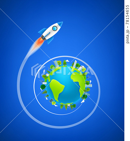 Rocket flying around the Earth 78154655