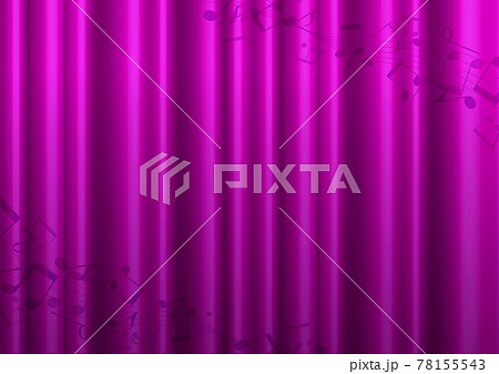 五線譜のある紫色のカーテン背景 no.03 78155543