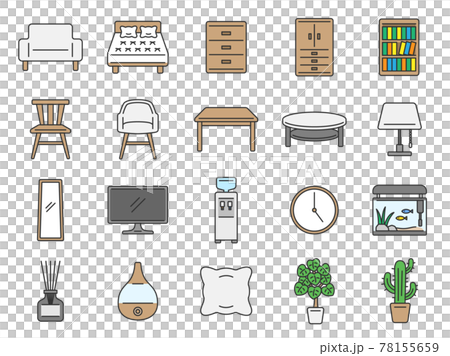 Interior furniture icon set 78155659