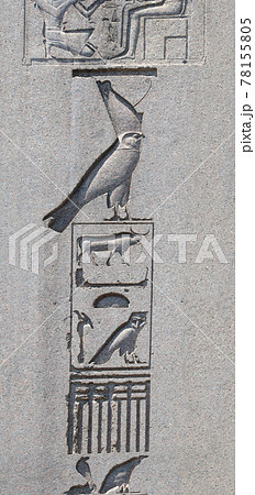 Hieroglyphs on the ancient egyptian obelisk, Istanbul, Turkey 78155805