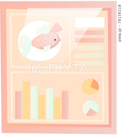 Study of population of fishes. Researching statistics about sea inhabitant with diagrams and charts 78156218